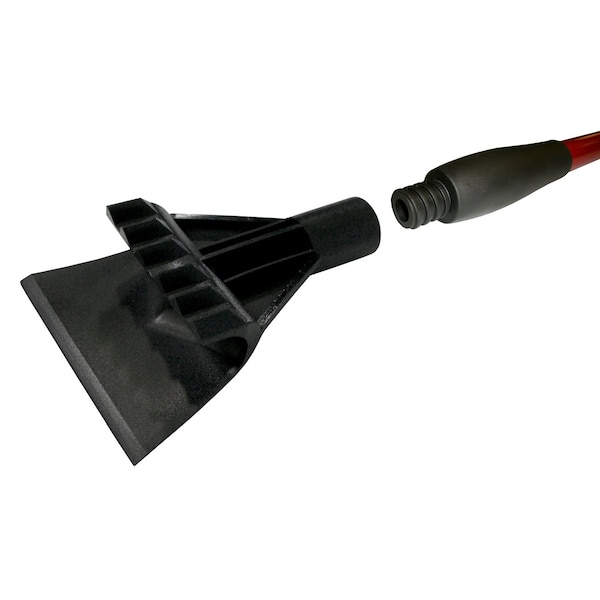 Ice Scraper Attachment For Reaching Tool, Heavy Duty Plastic, Black